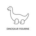 Game figures, dinosaur figurine line icon in vector, illustration for kids online store.