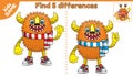Game find differences cartoon monster-2