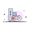 game, gamepad, joystick, play, playstation Flat Color Icon Vector Royalty Free Stock Photo