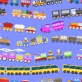 Game gift kids train seamless pattern background vector travel railroad