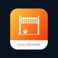 Game, Goalpost, Net, Volleyball Mobile App Button. Android and IOS Glyph Version Royalty Free Stock Photo