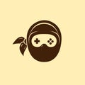 Game head ninja logo template. game ninja logotype