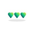 3 game hearts flat icon