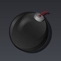 Game icon of bomb in cartoon style. Bright design for app user interface. Weapon for war, destroy, death, trap. Vector