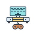 Color illustration icon for Game, control and console