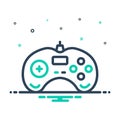 Mix icon for Game, control and joystick Royalty Free Stock Photo