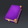 Game icon of magic book in cartoon style. Bright design for app user interface. Book of magic, achievement, skill, spell