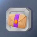 Game icon of mail in cartoon style. Bright design for app user interface. Letter for game information. Vector Royalty Free Stock Photo