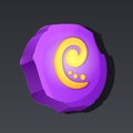 Game icon of runic stone in cartoon style. Bright design for app user interface. Magic stone of return, rune