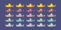 Game icons of royal crowns with gemstones Royalty Free Stock Photo