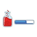 Game Interface Assets Flask with Potion and Loading Bar Royalty Free Stock Photo