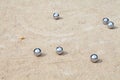 Game of jeu de boule, A french ball game Royalty Free Stock Photo