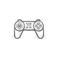 Game joystick hand drawn outline doodle icon.