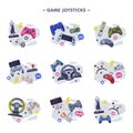 Game Joystick Set, Modern And Retro Gamepads Controller Consoles Collection Vector Illustration