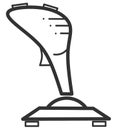 Game joystick silhouette icon for computer. Vector illustration/