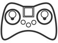 Game joystick silhouette icon for computer. Vector illustration/