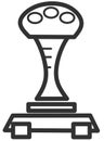 Game joystick silhouette icon for computer. Vector illustration.