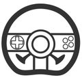 Game joystick silhouette icon for computer. Vector illustration.