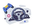 Game Joysticks, Modern And Retro Gamepads Controllers Set Vector Illustration on White Background