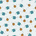 Game kawaii seamless pattern. Cute gaming design elements, objects and symbols.