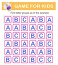 Game for kids. Educational material for kids. Preschool worksheet activity