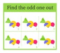 Game for kids. Task for development of attention and logic. Cartoon bird