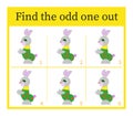 Game for kids. Task for development of attention and logic. Cartoon hare