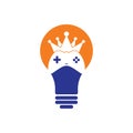 Game King bulb shape concept Logo Icon Design.