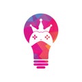 Game King bulb shape concept Logo Icon Design.