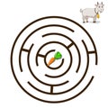 Game labyrinth find a way goat vector illustration