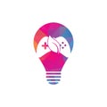 Game and leaf bulb shape concept logo design template. Royalty Free Stock Photo