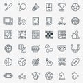 Game line icons vector set