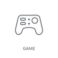 Game linear icon. Modern outline Game logo concept on white back Royalty Free Stock Photo