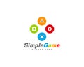 Game logo template vector. Joystick design Icon. Stylized joystick buttons. Creative design. Illustration
