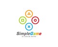 Game logo template vector. Joystick design Icon. Stylized joystick buttons. Creative design. Illustration