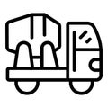 Game lorry cement mixer icon outline vector. Metal tool