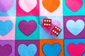 Game of love: a winning throw of the dice! Royalty Free Stock Photo