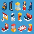 Game Machine Isometric Icons