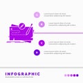 Game, map, mission, quest, role Infographics Template for Website and Presentation. GLyph Purple icon infographic style vector Royalty Free Stock Photo