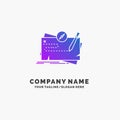 Game, map, mission, quest, role Purple Business Logo Template. Place for Tagline Royalty Free Stock Photo