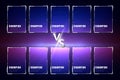 Game moba 5vs5 versus screen design concept. vector illustration eps10