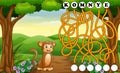Game monkey maze find way to the word