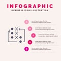 Game, Move, Strategy, Tactic, Tactical Solid Icon Infographics 5 Steps Presentation Background Royalty Free Stock Photo