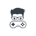 Game nerd geek gamer joystick console controller logo