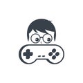 Game nerd geek gamer joystick console controller logo