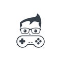 Game nerd geek gamer joystick console controller logo