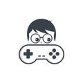 Game nerd geek gamer joystick console controller logo