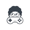 Game nerd geek gamer joystick console controller logo