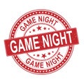 Game night grunge rubber stamp on white background, vector illustration