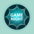 Game Night magical glassy sunburst blue button sky blue background